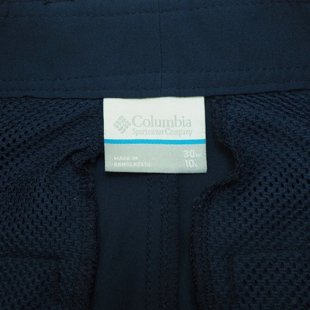 Columbia PFG Fishing Gear Cargo Shorts Mens 30 Navy Blue Outdoor Hiking Camp